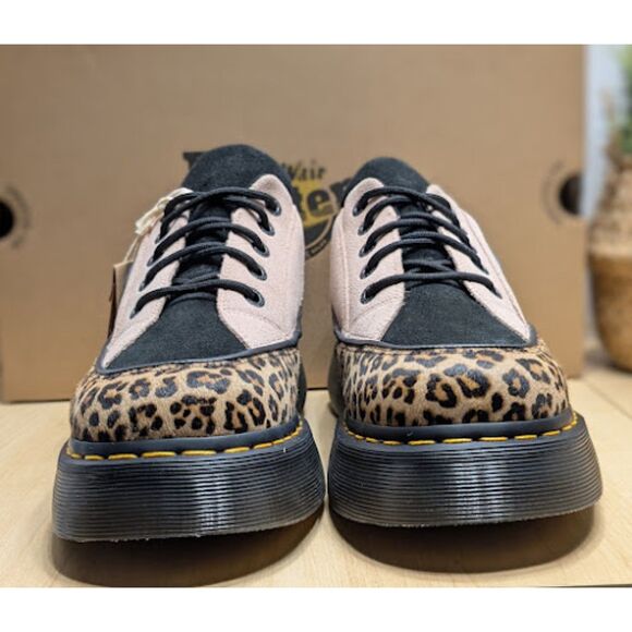 Dr. Martens Buzz 5-Eye Light Tan & Powder Pink Leopard and Suede Shoes UK 7 NIB - Picture 6 of 15